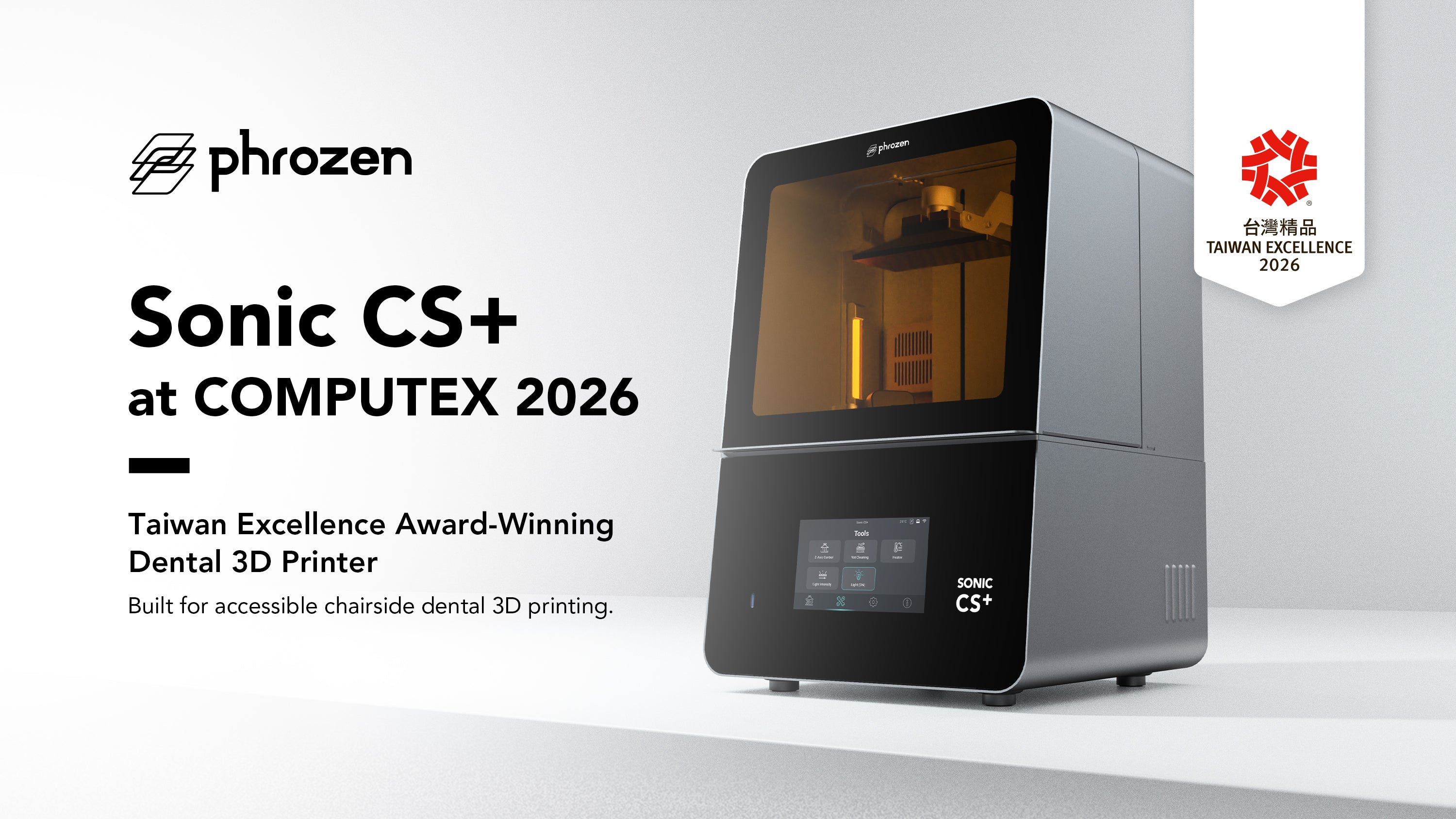 Phrozen Sonic CS+ Taiwan Excellence Award-winning dental 3D printer showcased at COMPUTEX 2026